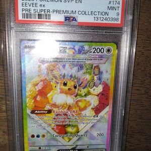 Pokemon Card with Rainbow and Gold Colors